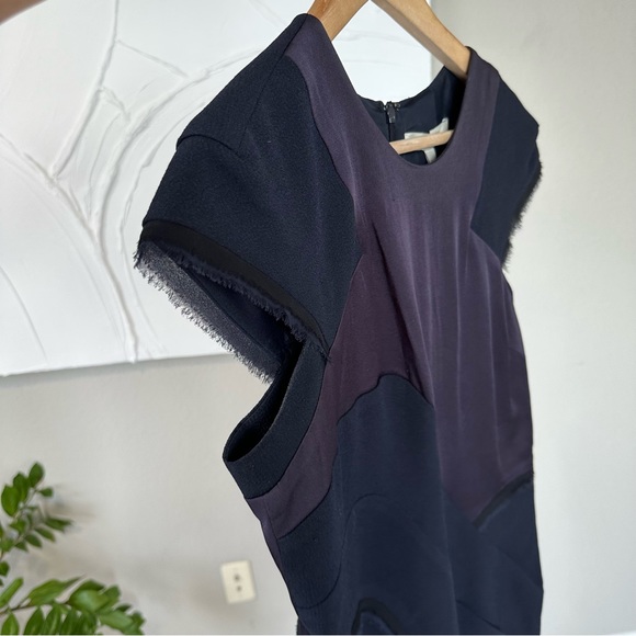 BCBGMAXAZRIA Runway Night Asymmetrical Patchwork Dress in navy black - Picture 10 of 17